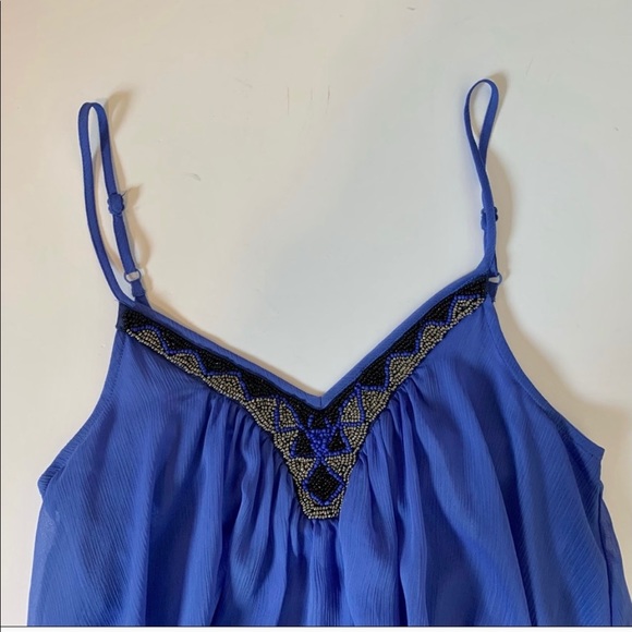 A6 - 312 ⚡️🌈 Express Blue / Purple Mini Dress size Small - Picture 4 of 9